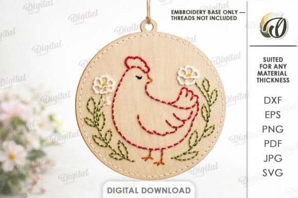 Easter Embroidery Blank Laser Cut