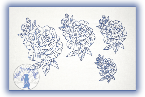 Flower Blue: Seasonal Embroidery Design