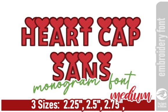 Heart Cap Sans Monogram Font - Medium