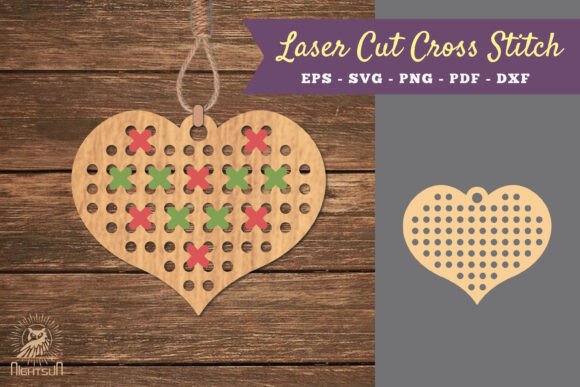 Heart Cut Cross Stitch SVG
