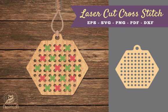 Hexagon Cut Cross Stitch SVG
